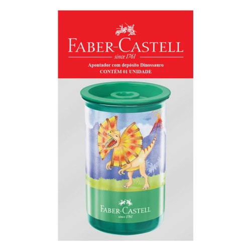 Apontador com depósito dinossauro blister Faber-Castell