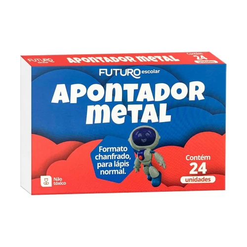 Apontador simples de metal caixa com 24 unidades Futuro