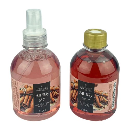 Aromatizador e difusor 250ml kit duo Canela com Açúcar