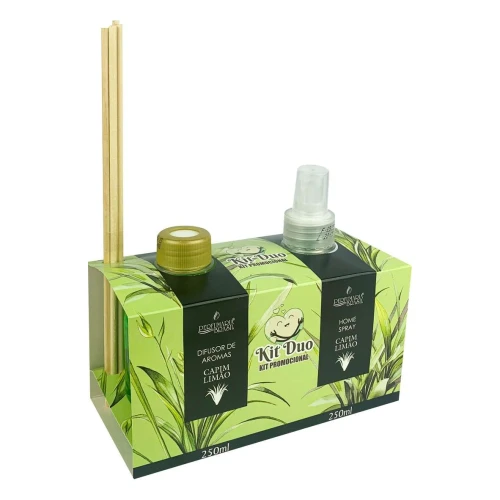 Aromatizador e difusor 250ml kit duo Capim Limão