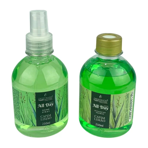Aromatizador e difusor 250ml kit duo Capim Limão