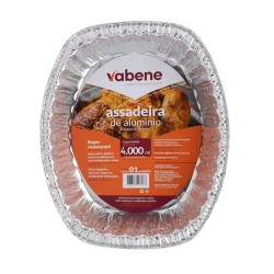Assadeira de alumínio descartável oval alta 4000ml Vabene
