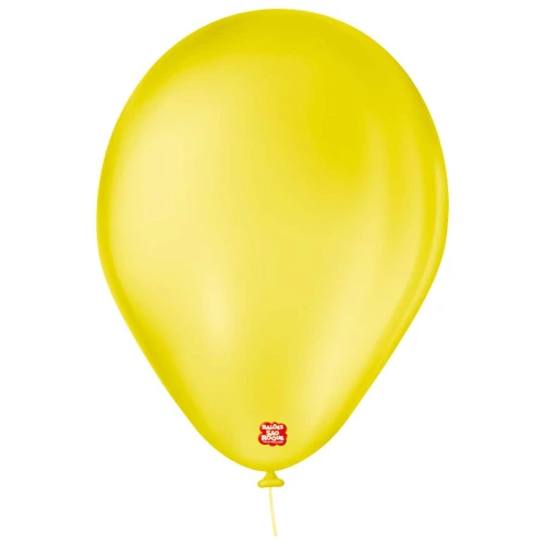 Balão 7.0 liso amarelo citrino com 50 unidades São Roque Balão 7.0 liso amarelo citrino com 50 unidades São Roque