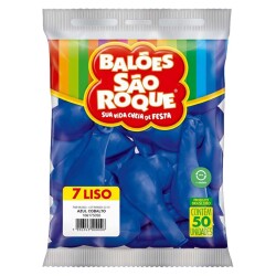 Balão 7.0 liso azul cobalto com 50 unidades São Roque