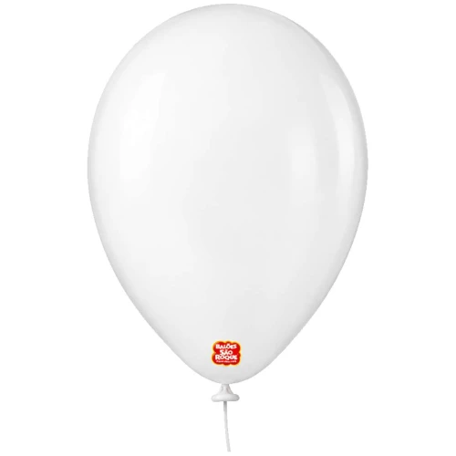 Balão 7.0 liso branco polar com 50 unidades São Roque