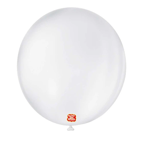 Balão 7.0 liso branco polar com 50 unidades São Roque