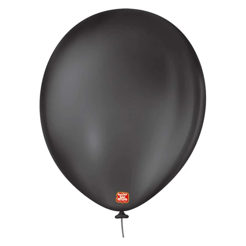 Balão 7.0 liso preto com 50 unidades São Roque