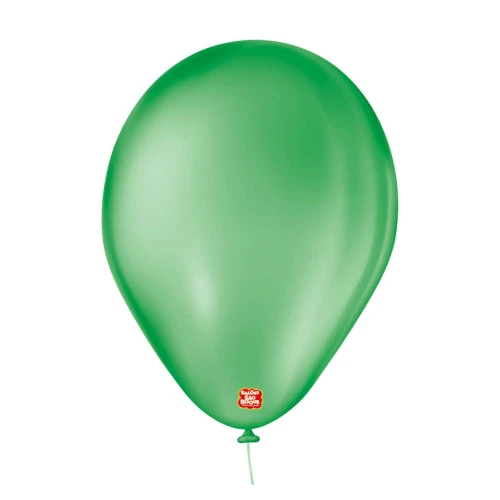 Balão 7.0 liso verde bandeira com 50 unidades São Roque