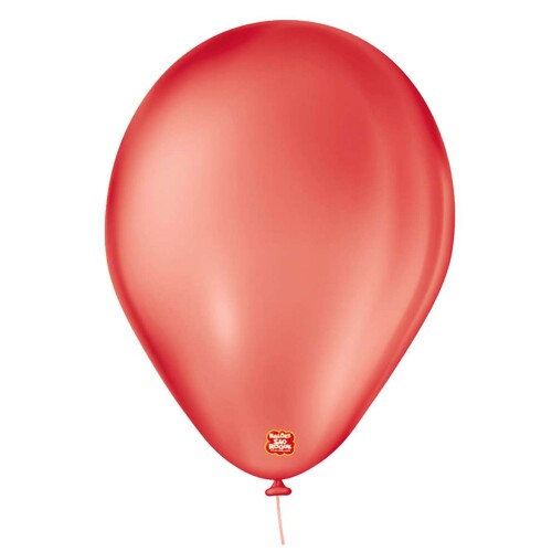 Balão 7.0 liso vermelho quente com 50 unidades São Roque