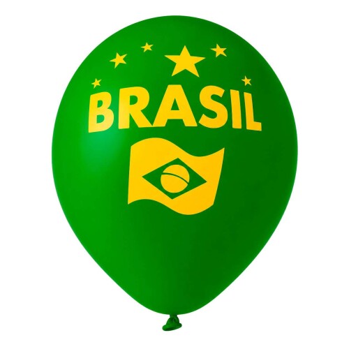 Balao 9 bandeira Brasil com 50 unidades sortido Balao 9 bandeira Brasil com 50 unidades sortido