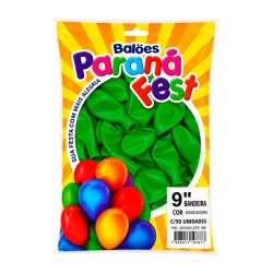 Balão 9 liso com 50 unidades verde