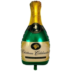 Balão metálico champagne verde 40cm Grupo Festa