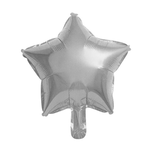Balão metálico estrela prata 12cm Grupo Festa