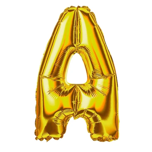 Balão metálico letra A dourado 40cm