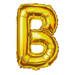Balão metálico letra B dourado 40cm
