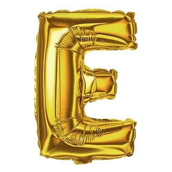 Balão metálico letra E dourado 40cm