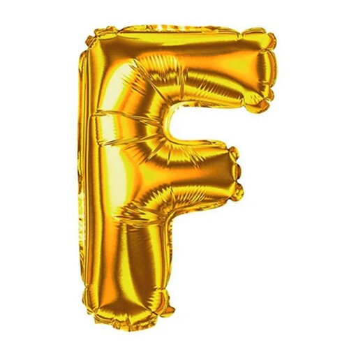 Balão metálico letra F dourado 40cm Balão metálico letra F dourado 40cm