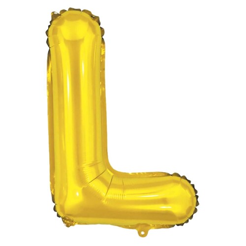 Balão metalico letra L dourado 70cm