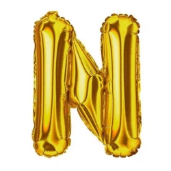 Balão metálico letra N dourado 40cm