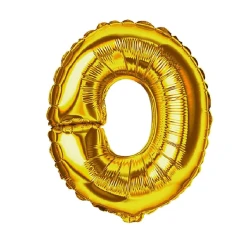 Balão metálico letra O dourado