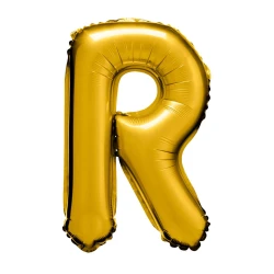 Balão metálico letra R dourado 70cm