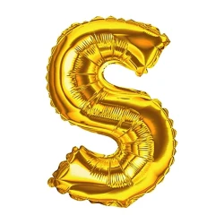 Balão metalico letra S dourado 40cm