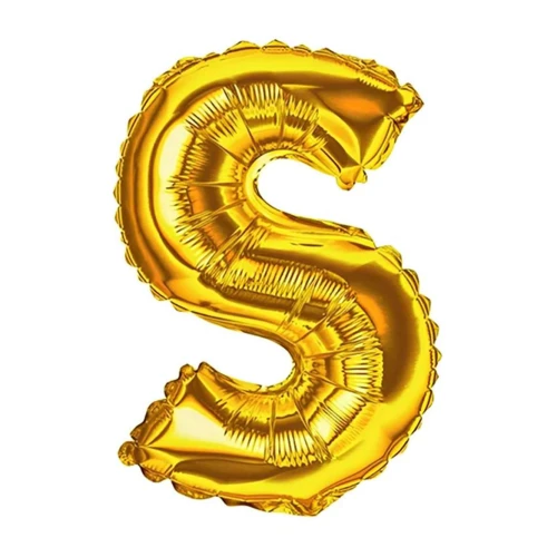 Balão metalico letra S dourado 40cm Balão metalico letra S dourado 40cm