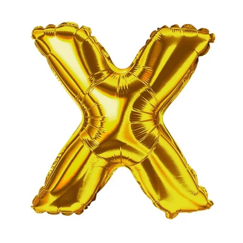 Balão metalico letra X dourado 40cm Balão metalico letra X dourado 40cm