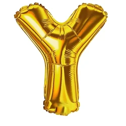Balão metalico letra Y dourado 40cm