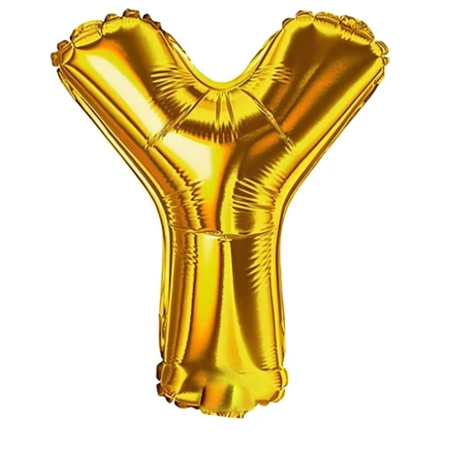 Balão metalico letra Y dourado 40cm Balão metalico letra Y dourado 40cm