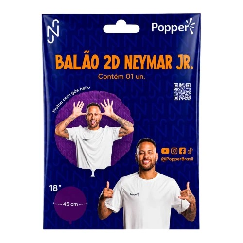 Balão metalico neymar jr 2d 45cm Balão metalico neymar jr 2d 45cm