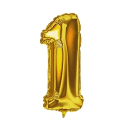 Balão metalico numero 1 dourado 70cm