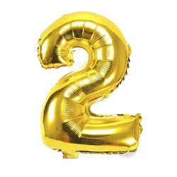 Balão metalico numero 2 dourado 70cm