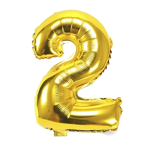 Balão metalico numero 2 dourado 70cm