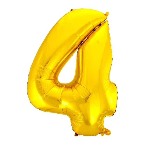 Balão metálico numero 4 dourado 70cm