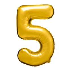 Balão metálico numero 5 dourado 40cm