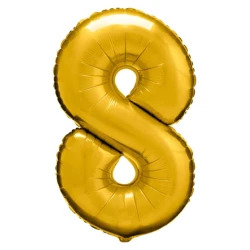 Balão metálico numero 8 dourado 70cm