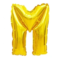 Balão metalizado letra M dourado 70cm