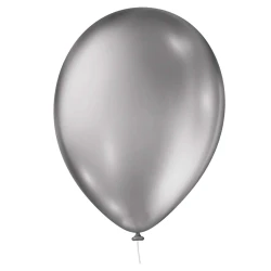 Balão pic-pic 9 metalizado prata 25 unidades