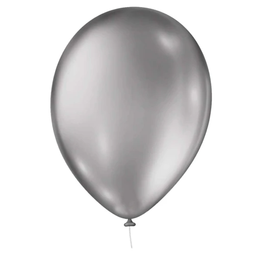 Balão pic-pic 9 metalizado prata 25 unidades