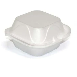 Bandeja de isopor para hamburguer com tampa 14x14cm com 100 unidades Darnel