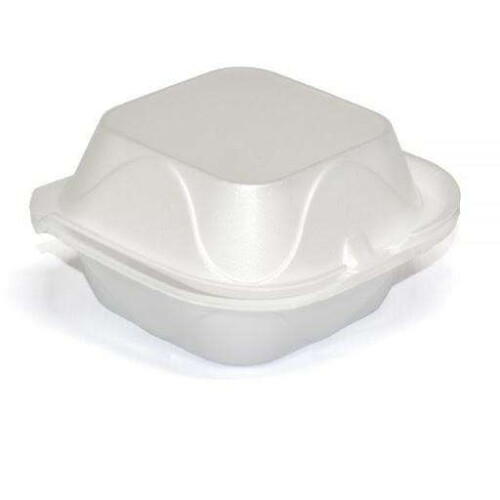 Bandeja de isopor para hamburguer com tampa 14x14cm com 100 unidades Darnel