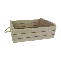 Bandeja de madeira retangular com alça P 25x19x9cm Bela Casa