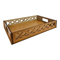 Bandeja decorada trabalhada MDF 5x20x29,5cm sortida