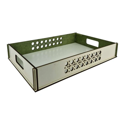 Bandeja decorada trançada MDF 5x20x29,5cm