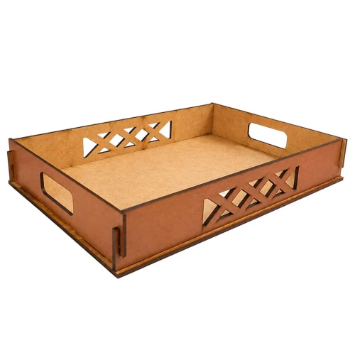 Bandeja decorada trançada MDF 5x20x29,5cm