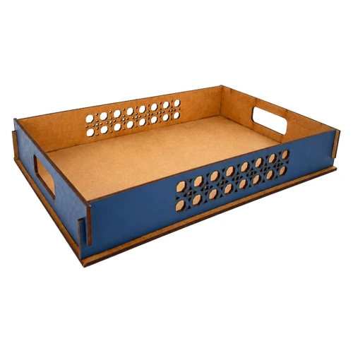 Bandeja decorada trançada MDF 5x20x29,5cm
