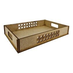 Bandeja decorada trançada MDF 5x20x29,5cm