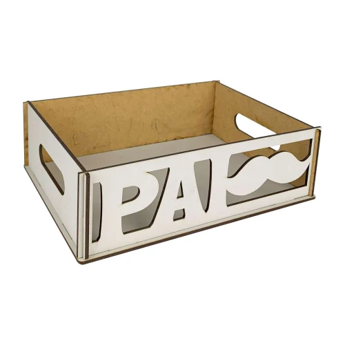Bandeja decorativa MDF pai 6,5x17,5x24cm