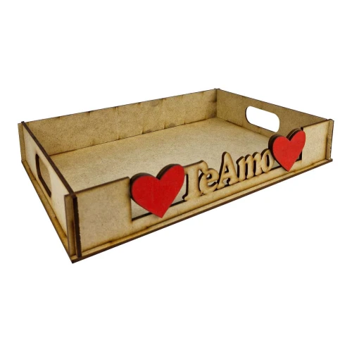 Bandeja decorativa MDF te amo 5x20x29cm